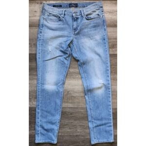 Lucky Brand Women's 10/30 Distressed Charlie Skinny Blue Jeans